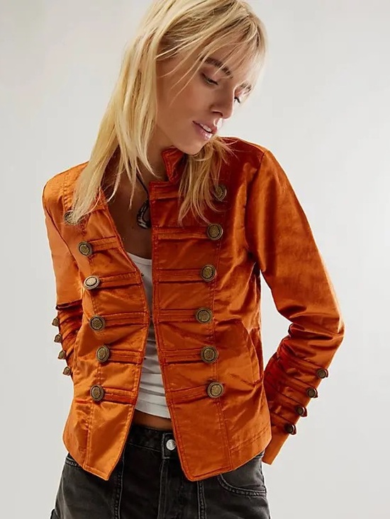 Free People Jackets & Blazers - Free People Ruler Military Jacket M Copper Metallic Band Jacket Victorian